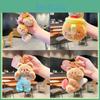 And Cute Playful Creamy Bear Plush Keyring Charming Gift For Keychain Lovers