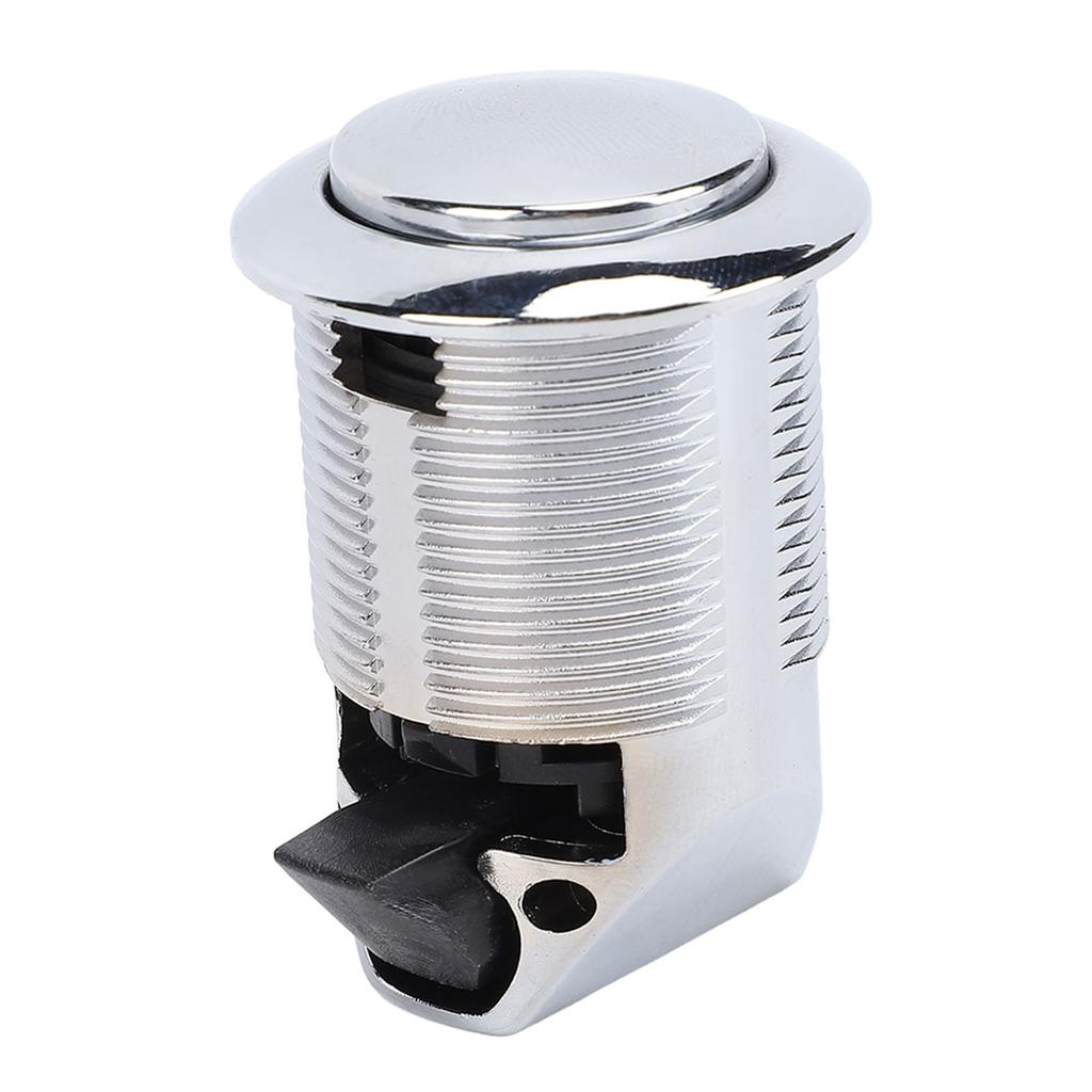 Západka s tlačítkem, zapuštěná, zvýšená bezpečnost, bezklíčový zámek skříněk pro obytné vozy, jachty, karavany, chrom