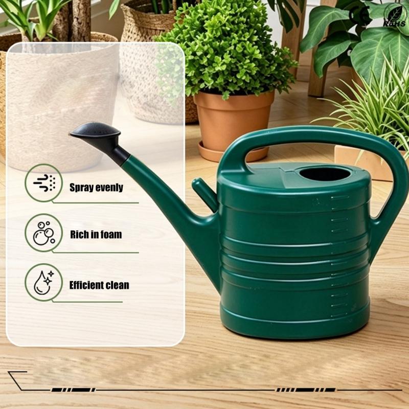3L Flower Watering Can with Long Neck, Plastic Garden Watering Can with Sprinkler Head and Carry Handle for Indoor Pots and Outdoor Flowers