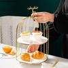 Wrought Iron Ceramic Cake Stand Multi-layer Fruit Plate Snacks Tray Dessert Plate Cake Pan Elk Display Stand Decorative Plates