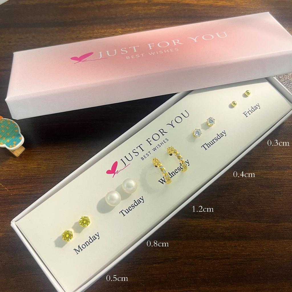 Weekly Gift Box: Star, Moon, Butterfly & Flower Bow Stud Earrings for Girls
