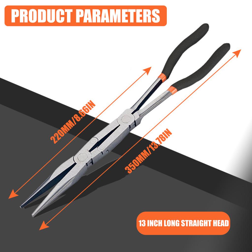 Versatile 13Inch Extended Double Jointed Pliers for Multiple Applications Including Automotive Repair and Home Maintenance