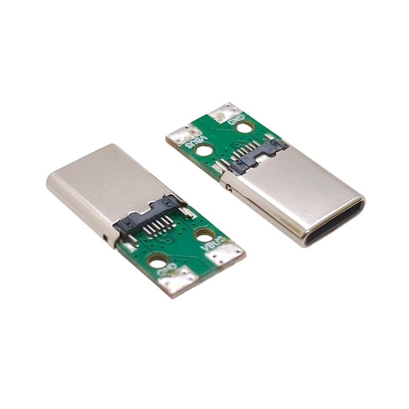 USB Type-C Male Connector with Positioning Hole, 24H Min, 10,000+ Cycles