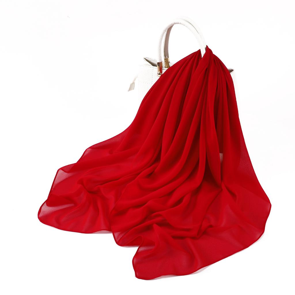 110*110CM Square Pearl Chiffon Hijabs Scarf Plain Solid Color Headwraps Muslim Women's Khimar Headscarf 45 Colors