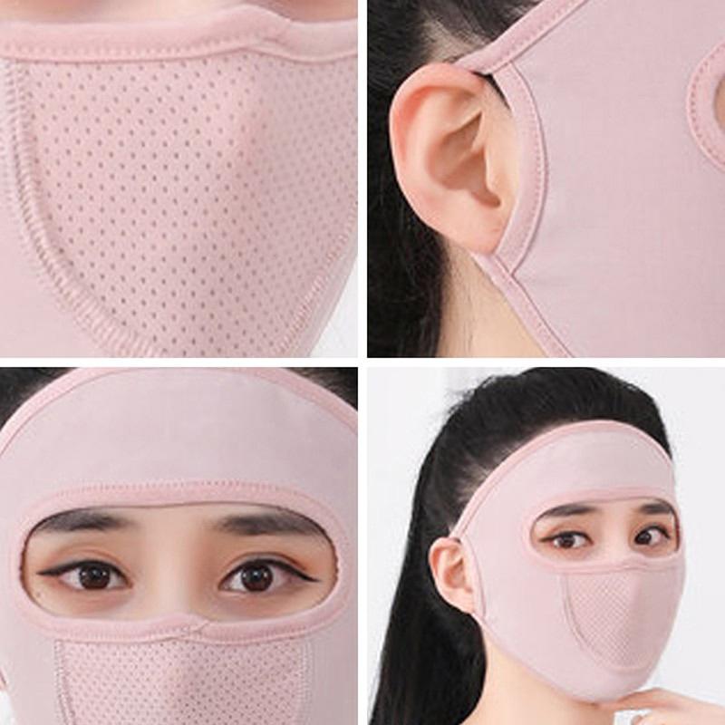 Sunscreen Mask Summer Ice Silk Anti-Uv Outdoor Sports Cycling Bike Motorcycle Scarf Breathable Thin Women Half Face Cover