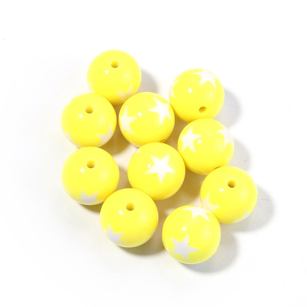 10-20pcs/lot 12 16 20mm Acrylic Beads Double Color Star Round Beads Loose Spacer Beads For Jewelry Making DIY Bracelet Necklace