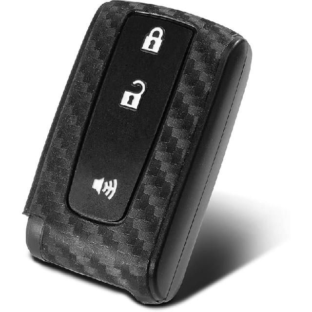 Key Fob Case Carbon Fiber Pattern Silicone Cover Compatible with Toyota Prius 3 Button Keyless Entry Remote Type-P 3 Button