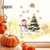Christmas Window Clings Static Sticker, Creative Snowman Tree Pattern PVC Decal, Waterproof Easy Peel Glass Stickers Reusable Festive Wall for Living