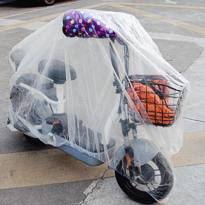 Disposable Transparent Protective Cover Motorcycle Cover All Seasons Outdoor Waterproof Bicycle Scooter Rain Dust Cover
