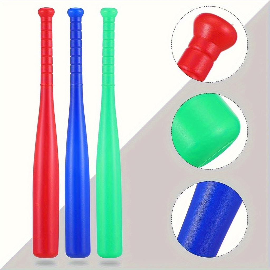 2pcs/Set Plastic Baseball Bat With Ball 17.7inches Baseball Bat For Beginner Baseball Player Outdoor Sports Game Backyard ZSY