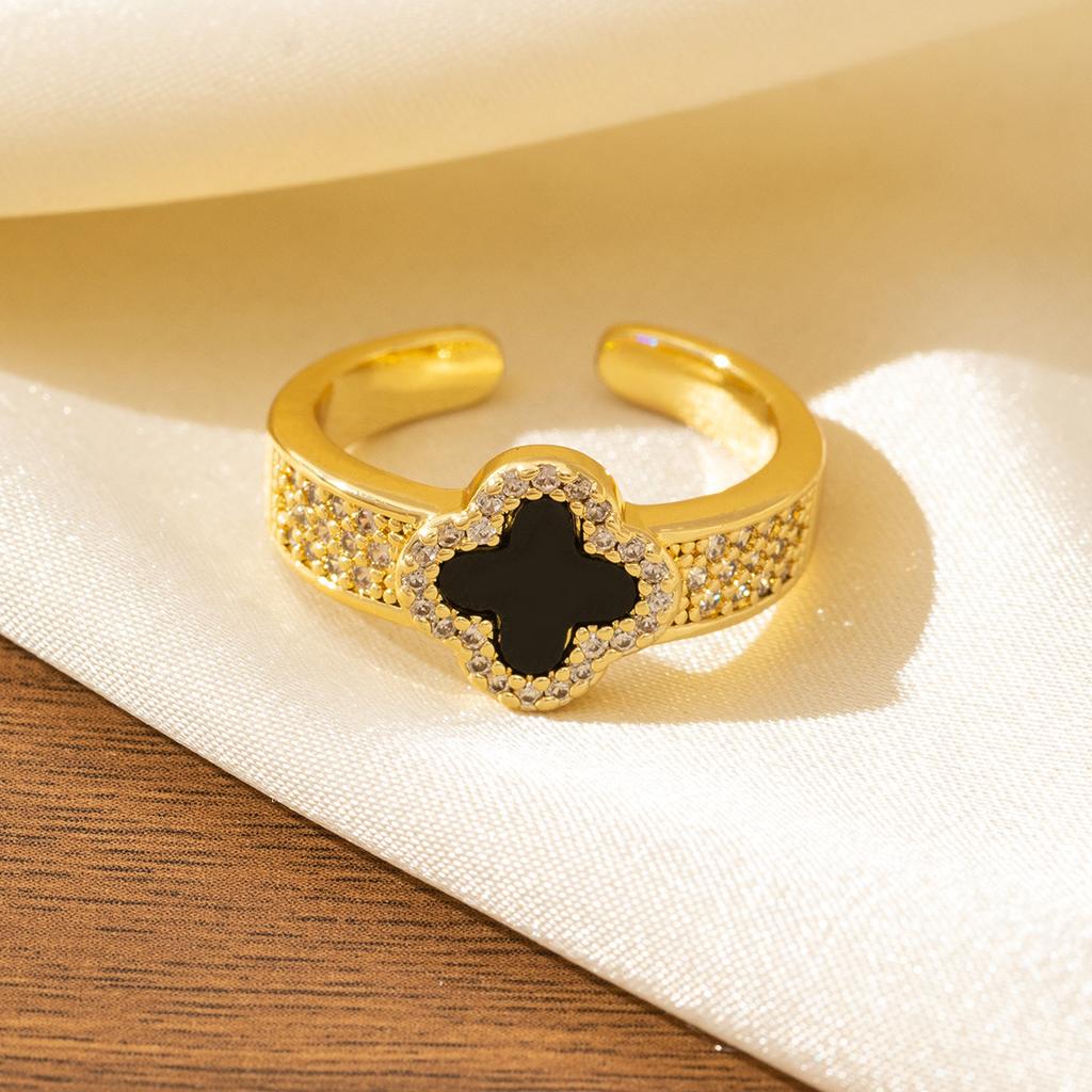 Classic Four-leaf Clover Ring - Luxury High-end Open Adjustable Women's Ring