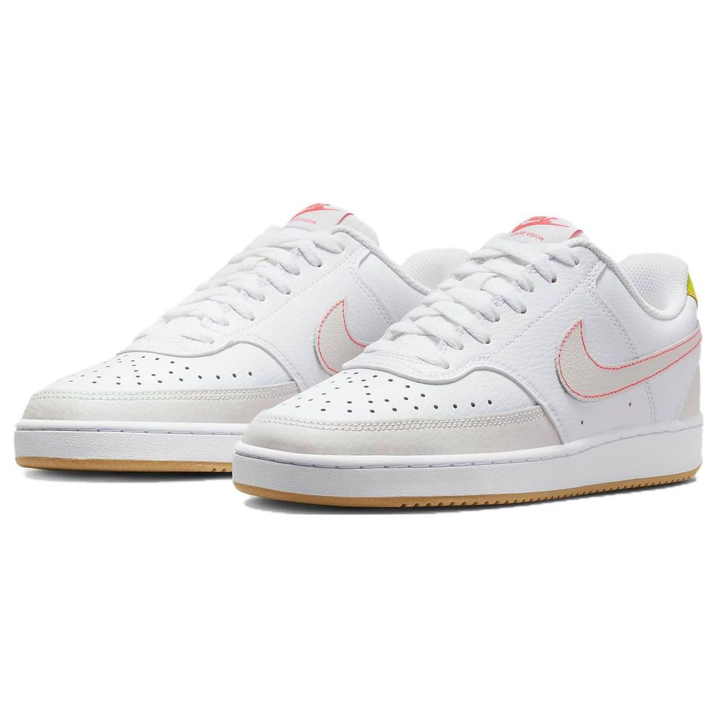 Nike Court Vision 1 Low Non-Slip Shock Absorption Low-Top Skate Shoes Women sneaker White Red FJ4569-100