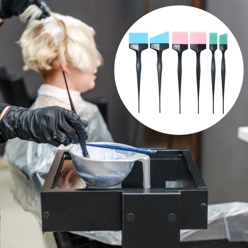 Flexible Silicone Hair Coloring Brush With Ergonomic Long Handle For Even Coverage And Skin Friendly Hair Dying Brushes