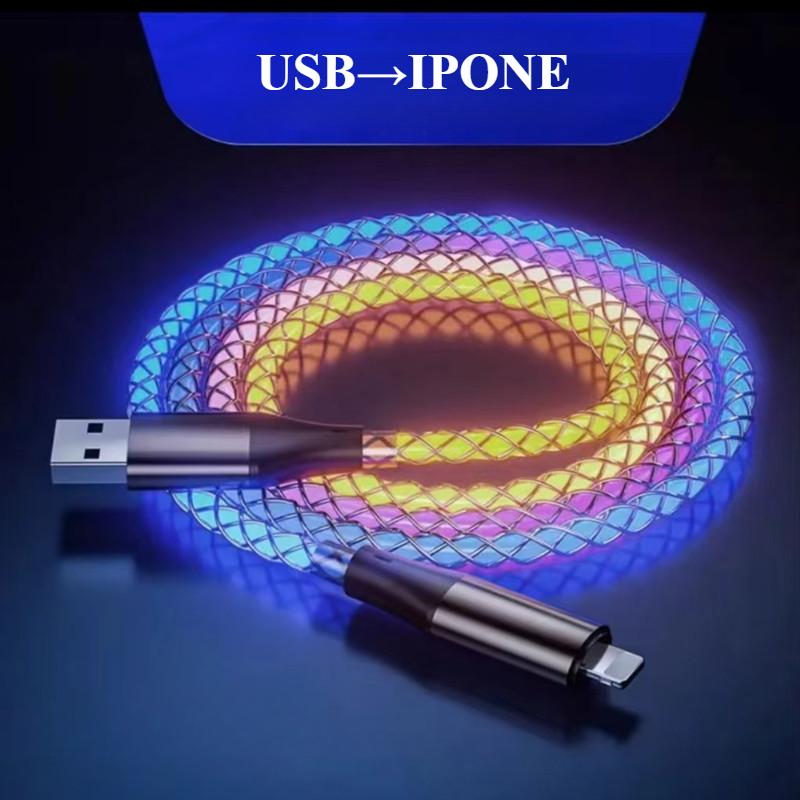 

Кабель 3 в 1 с радужным градиентом для Samsung/Xiaomi/Huawei USB Type C кабель для IPhone 16/15/14/13 Pro для зарядки мобильного телефона USB кабель для передачи данных 1.2m
