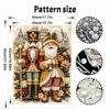 Nutcracker and Santa Pearl Painting with Frame 3D Sparkling Canvas Art Relaxing Craft for Bedroom Wall Decor Festive Holiday Home Gift