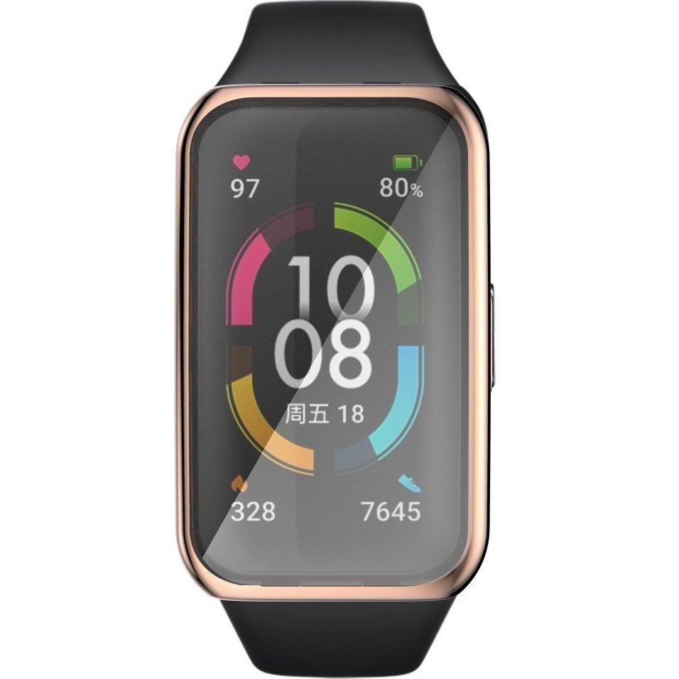 2-in-1 Case with Screen Protector for Huawei Band 6/7, Rose Gold