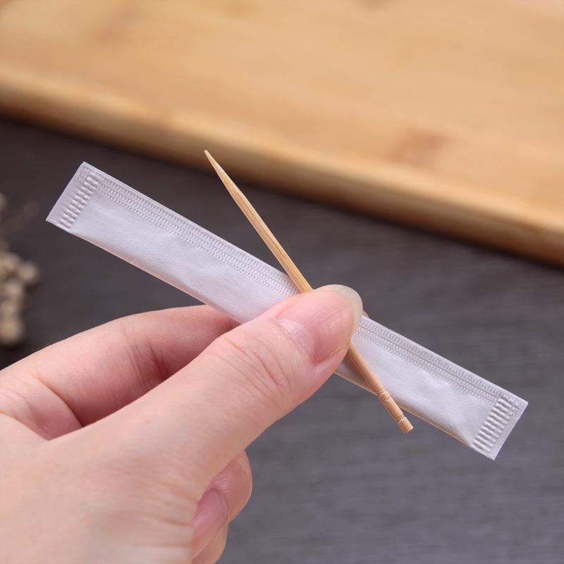 1000Pcs Bamboo Toothpicks Fruit Tooth Picks Restaurant Hotel Tooth Sticks Kraft Paper Toothpicks Individual Packing