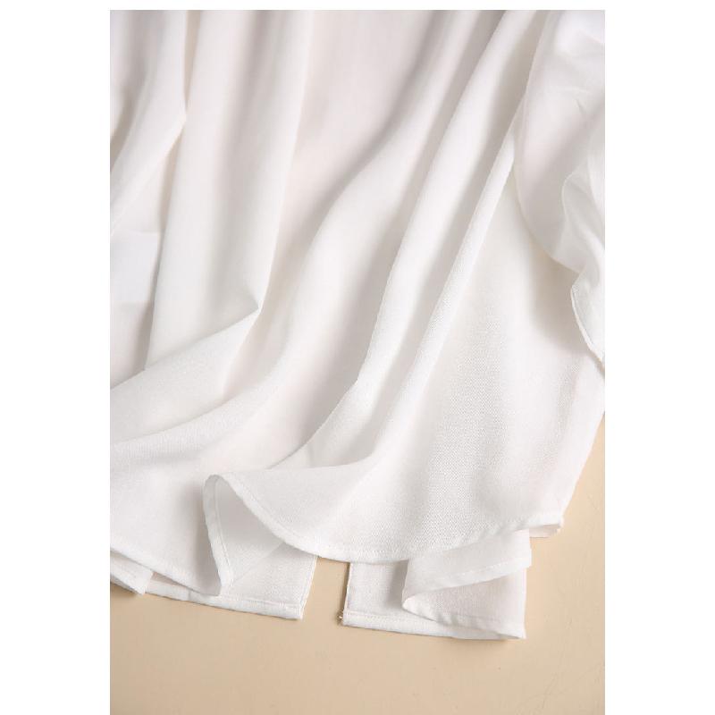 2026 Spring New Elegant White Shirt for Women, Versatile Commuting Shirt with Draped Ribbons