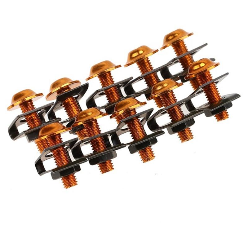 

X7JF 10 шт. Мотоциклетный обтекатель, крепежные винты, болты, универсальные болты M6 6 мм, винт, антикоррозийный винт обтекателя золотой