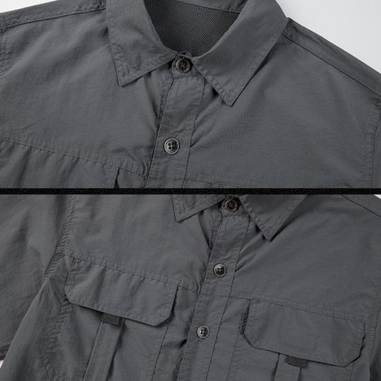 Men Spring Fall Outdoor Shirt Quick Dry Plus Size Soft Breathable Waterproof