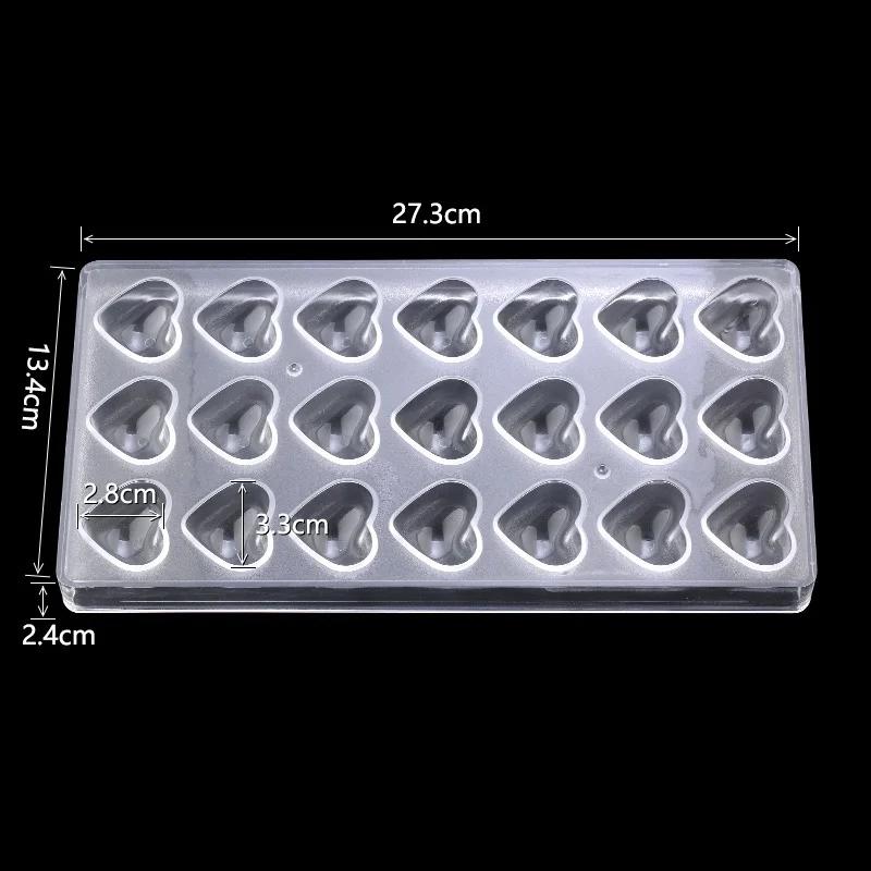 21 Heart-shaped Clear Chocolate Mould DIY Baking Acrylic Chocolate Maker Candy Mold Baking Pastry Tool LS