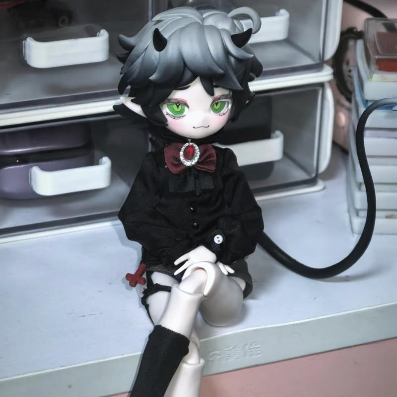 In Stock Genuine 1/8 BJD Devil's Horns Movable Doll Blind Box Ornament Figurine Doll Cute Figurine Birthday Gift Decoration