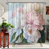 1pc Floral Shower Curtain with Elegant Peony Design - Polyester Fabric Bathroom Decor, 70.8x70.8 Inches, 12 Hooks Included,