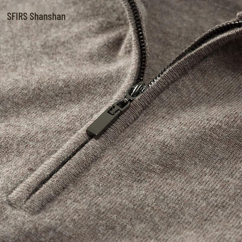 Shanshan Men's Machine Washable 100% Wool Mock Neck Sweater