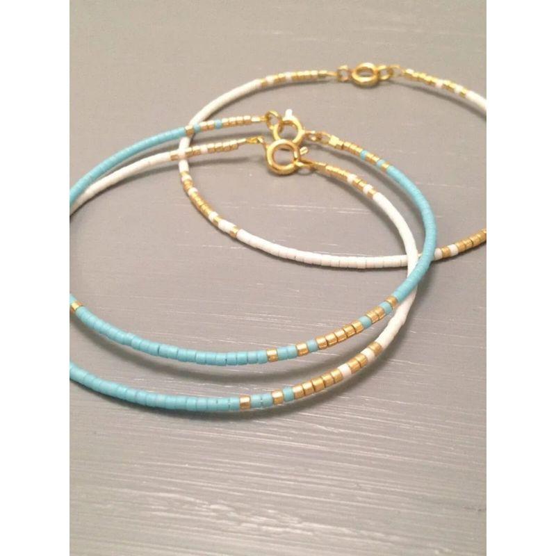 INS Niche Fashion Retro Style Miyuki Bead Woven Handmade Beaded Extremely Fine Girl Twin Small Bracelet Female