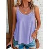 2026 Women's Double-Shoulder Strap Vest with Round Neck and Jacquard Pattern, Sleeveless Base Shirt