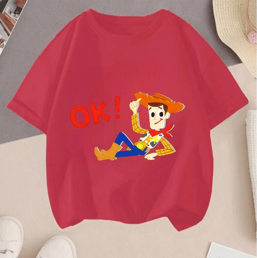 2026 Toy Story Cartoon Hot Sale 2D Print Casual Summer Short Sleeve Tops For Teenagers Boys Girls