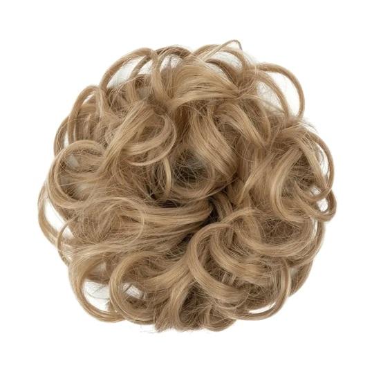 Păr postis pentru coc dezordonat, aspect natural, creț, gros, coc, scrunchies, extensii de păr Ponytail sintetice pentru femei cu elastic