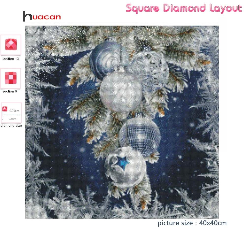 

Huacan Алмазная картина Рождественский шар Новое поступление Алмазная вышивка Снежный пейзаж ручной работы Подарок Наклейки на стену Full Square 50*50 cm