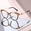 New trend Chic Oversized Cat-Eye Glasses: Black Frame with Gold Accents, Anti-Blue Light Lenses for Trendy Work & Study Wear