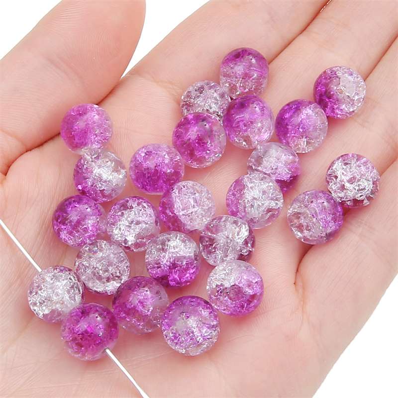8-14mm Whtie and Random Mixed Crackle Acrylic Beads Spacer Ball Beads for DIY Bracelet Fashion