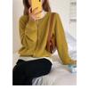 Dámské kardigany Podzimní krátké svetry S dlouhým rukávem Svrchní oděvy Jednořadé Jednobarevné Top ve stylu Oblečení