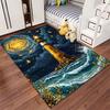 Lighthouse In Starry Night Scene Suitable As a Non-slip Mat for the Living Room or Bedroom Sofa