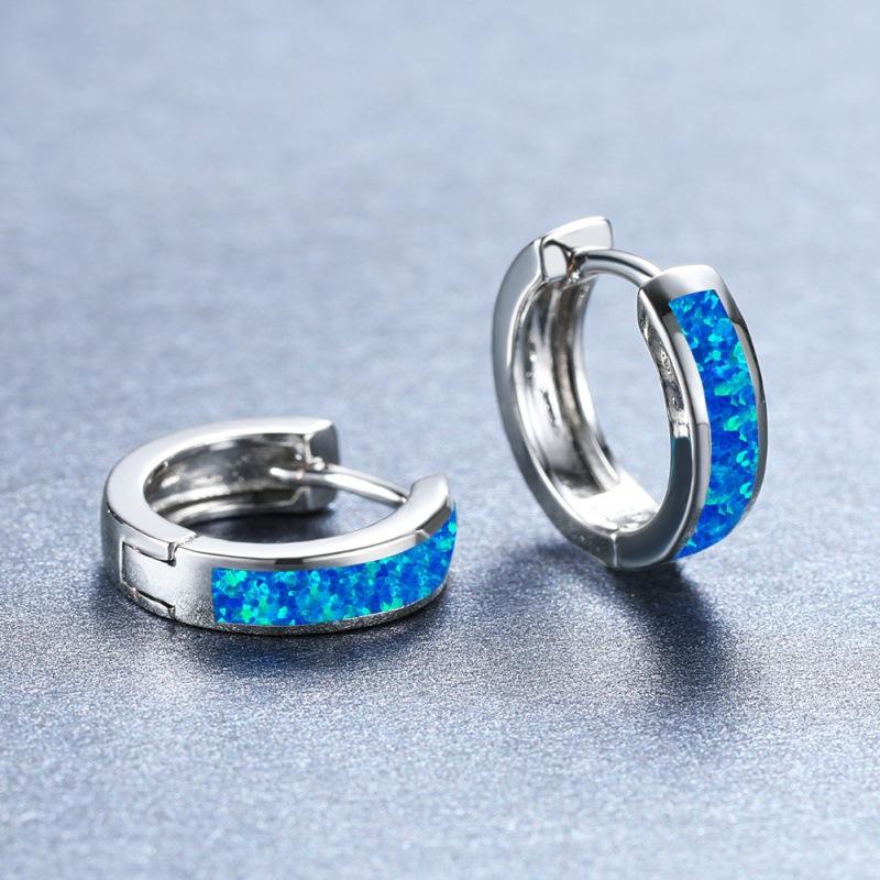 

Earrings, Platinum Opal Half Ring Earrings, Temperament Style Jewelry