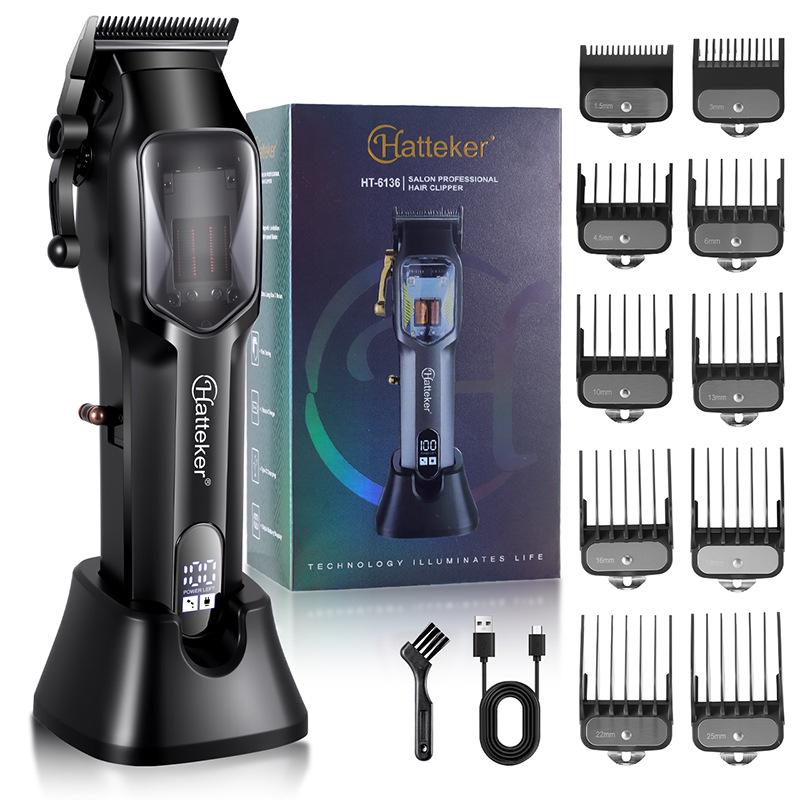 HATTEKER Professional Rechargeable Electric Hair Clipper & Trimmer Set Standard Size