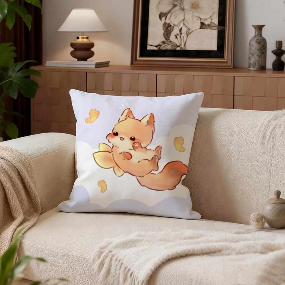 Cute Bokko Fox Cushion Cover Cushion Cover Set 4Pcs 50x50 45x45 40x40 Pillowcase Decorative Sofa Home Decor