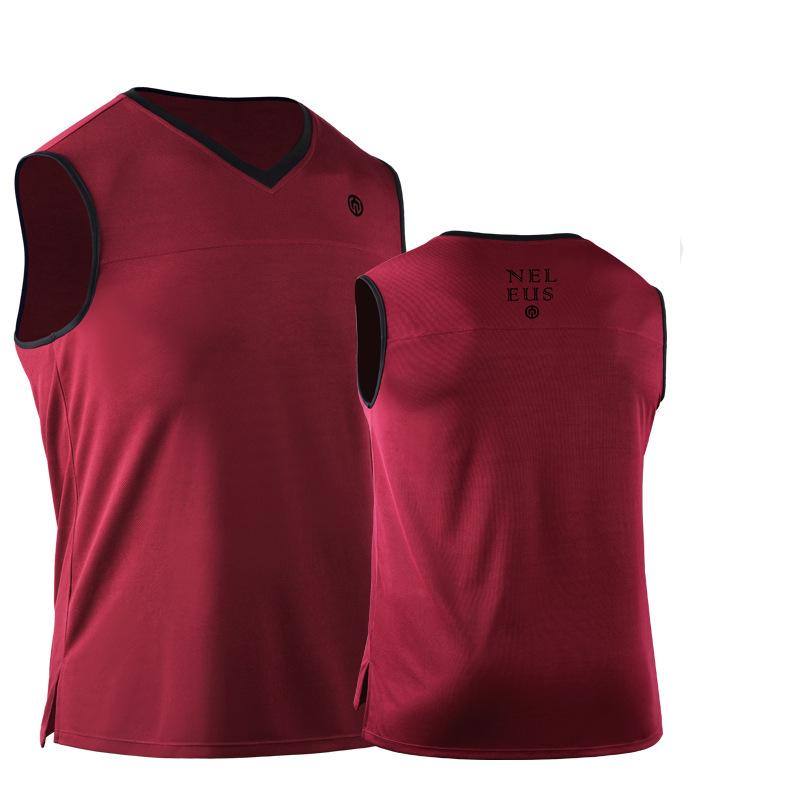 Men's Sports Vest Shirts Bodybuilding Tank Tops Training Gym Tee Sleeveless V-neck Jacket