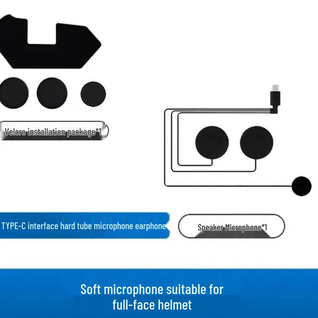

Bluetooth Intercom Helmet Headset with Built-in Microphone for Full and Half Face Helmets
