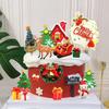Merry Christmas Cake Decorations Christmas Cupcake Toppers with Craft Christmas Tree Mini Santa Snowman Cake Decorations