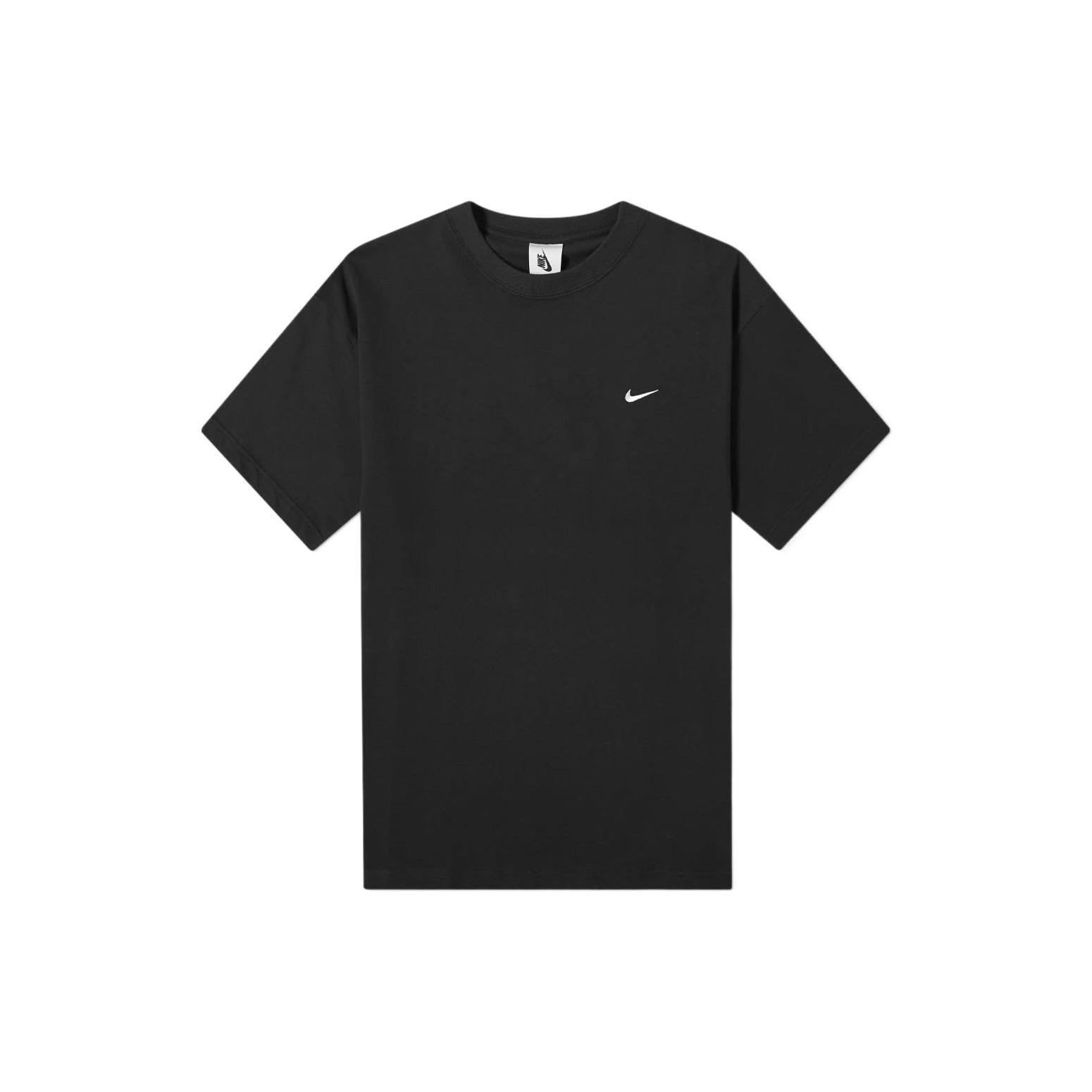 Nike Solo Swoosh Mens T-Shirt Printing Logo Solid Color Round Neck Short Sleeve Black Men s CV0559-010 M