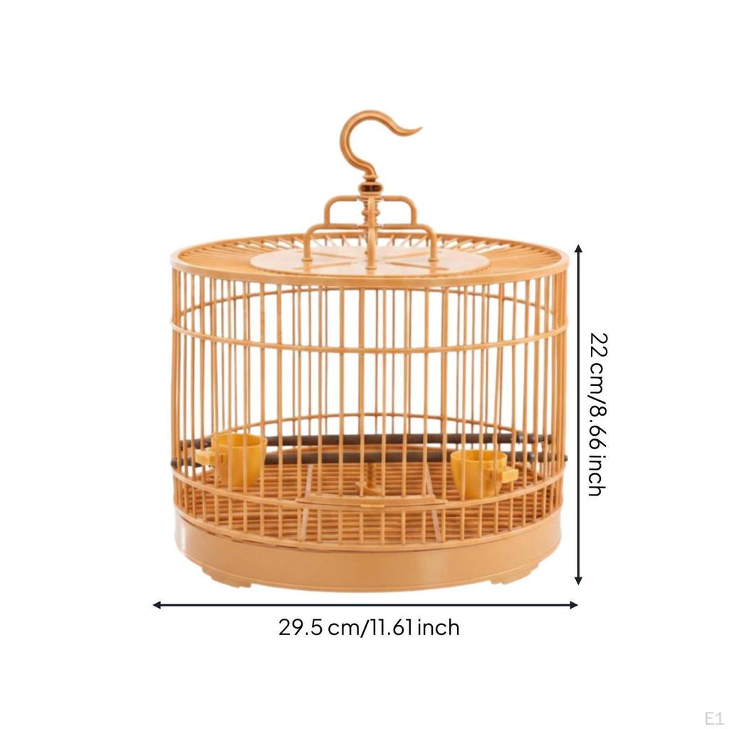 Round Bird Cage Removable Bottom Tray Easy To Clean Birdcage for Indoor, Home