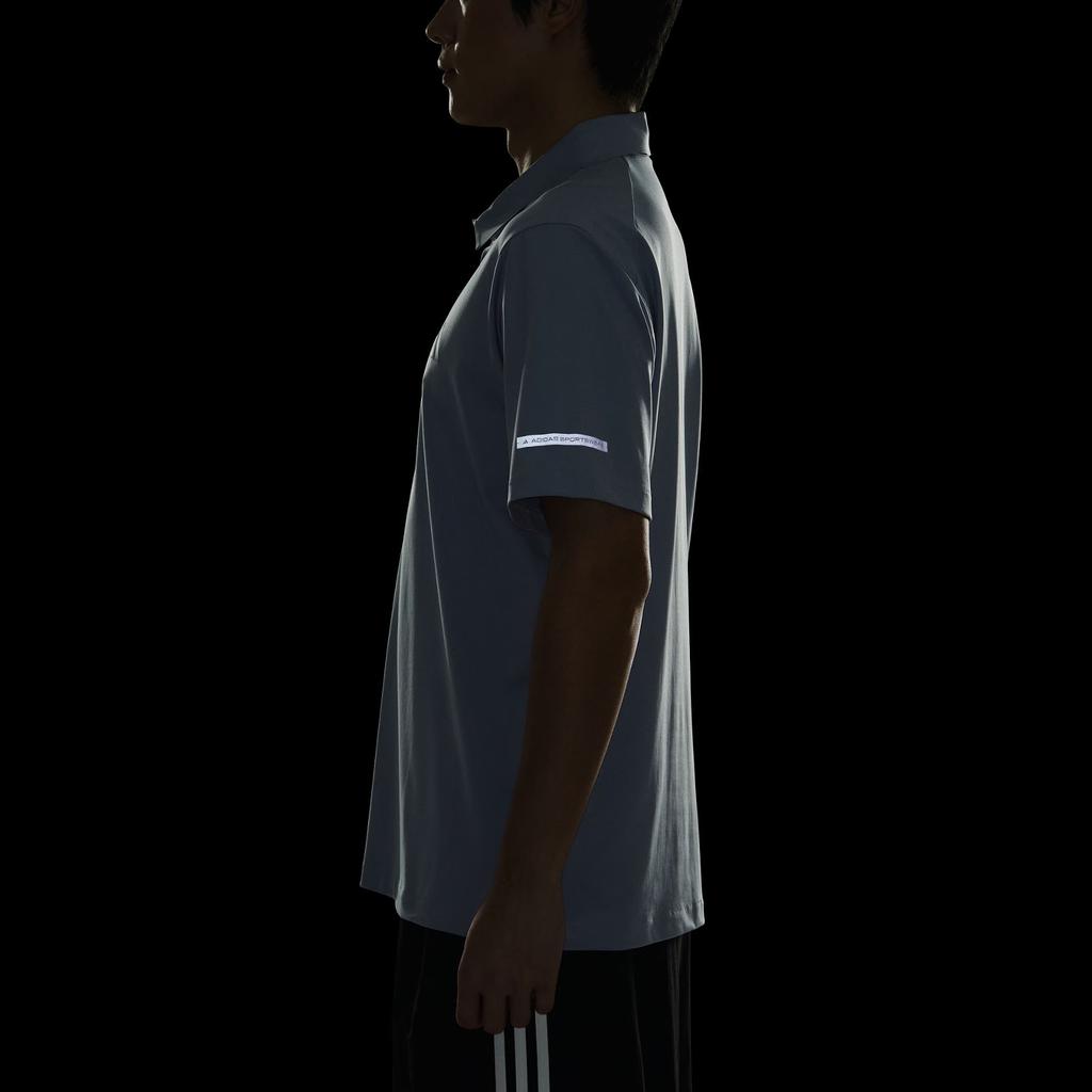 Adidas Logo Cool Sports Casual Short Sleeve Polo Shirt Men Polo Shirts Silver Gray JL6046