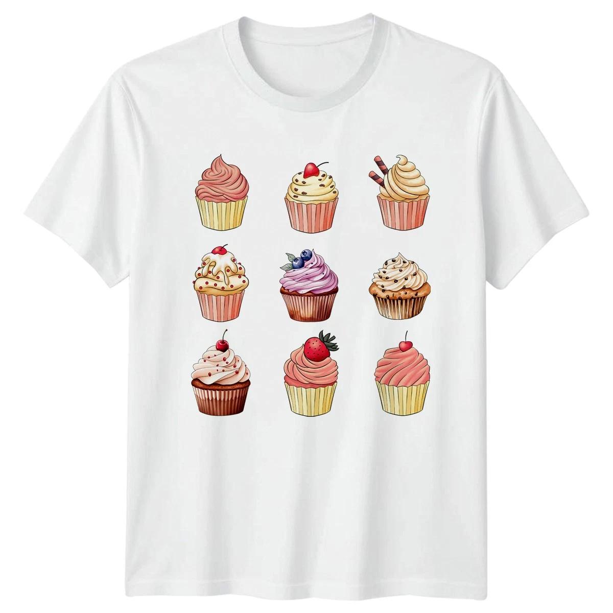 Assorted Watercolor Cupcakes Womens T-Shirt Cupcakes Baking Birthday Gift XXL