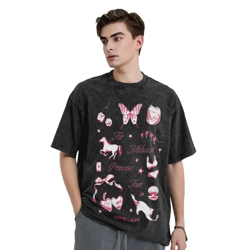 Chappell Roan Midwest Princess Tour Maglietta Harajuku T-shirt Manica Corta Top Casual da Spiaggia Girocollo Magliette