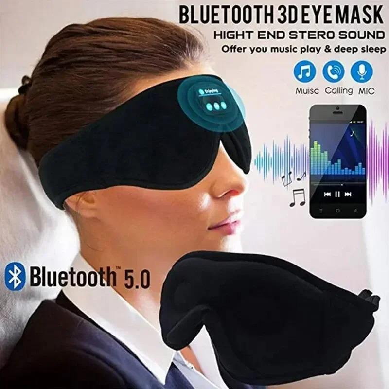 Maske für Schlafkopfhörer, Bluetooth, 3D-Augenmaske, Musikwiedergabe, Schlafkopfhörer mit integriertem HD-Lautsprecher