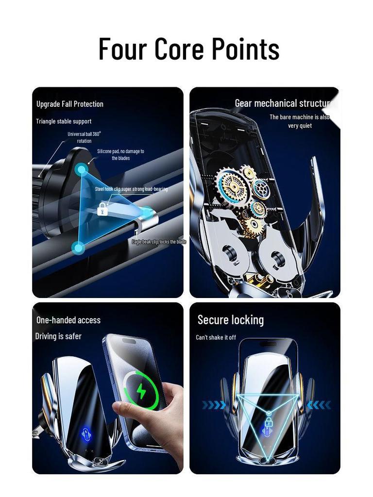 Q15 Magnetic Car Phone Holder with Wireless Charging and Air Vent Mount